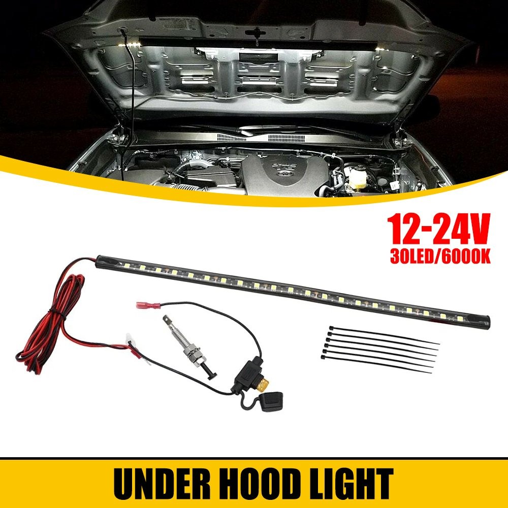 Universal Under Hood LED Bright Light Strip Kit Automatic on/off IP67 6000K 12v