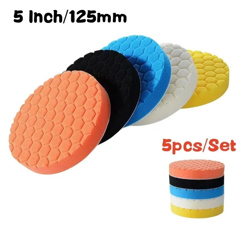5PCS Polishing Pad 6inch Car Polisher Foam Buffer Waxing Finishing Buffing Wheel