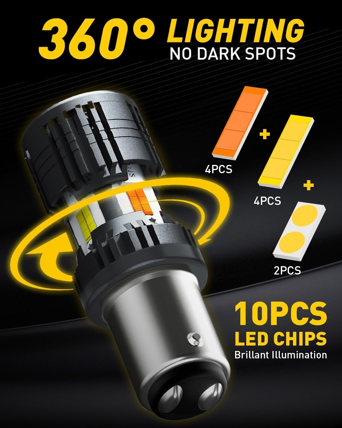 Dual Function 1157 LED Bulbs for Turn Signals & DRL – 50,000 Hours of Brightness