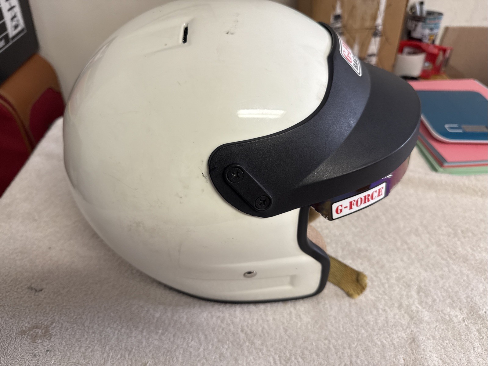 G-Force Racing Gear GF750 Open Face Helmet XXL White – Excellent – Free Shipping