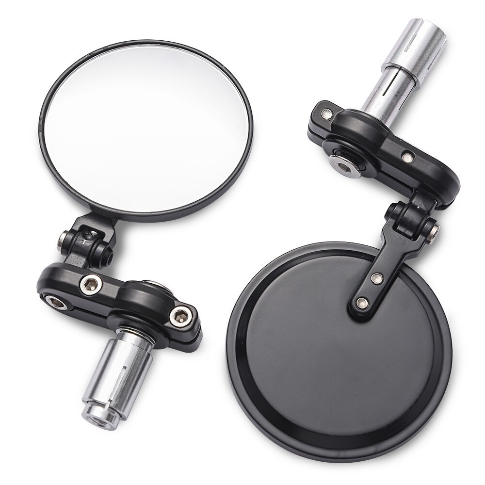 2PCS Universal Motorcycle Mirrors 7/8″ 22mm Handle Bar End Rearview Side Mirrors