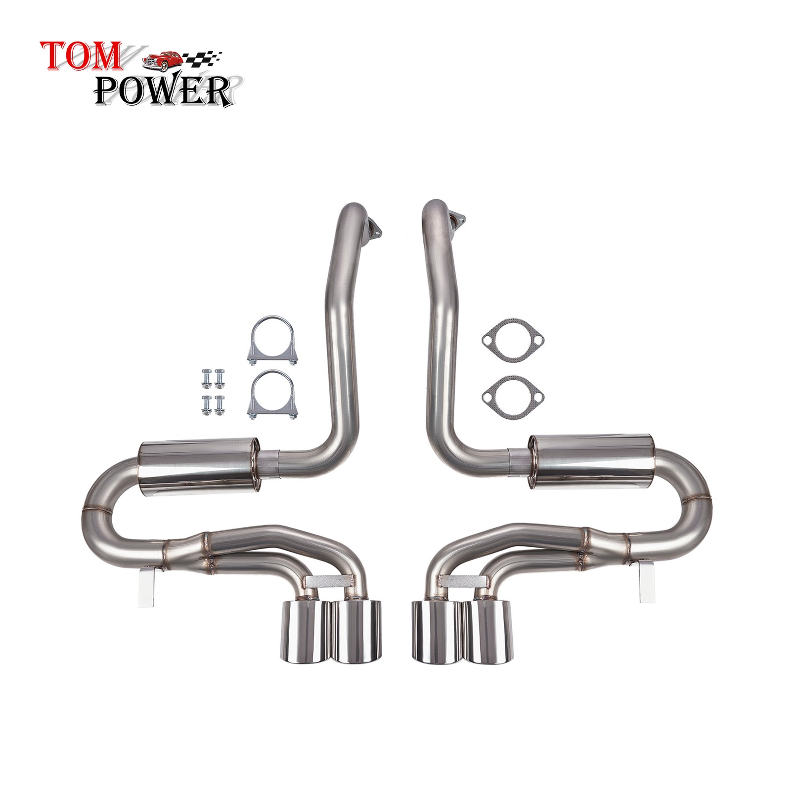 4.25″ Oval Tip Catback Exhaust for 97-04 Corvette C5 Z06 LS 5.7L Stainless