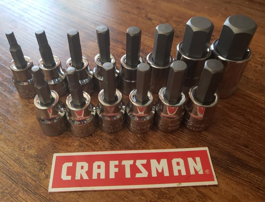 CRAFTSMAN 14pc 3/8 1/2 SAE METRIC Hex Allen key bit
