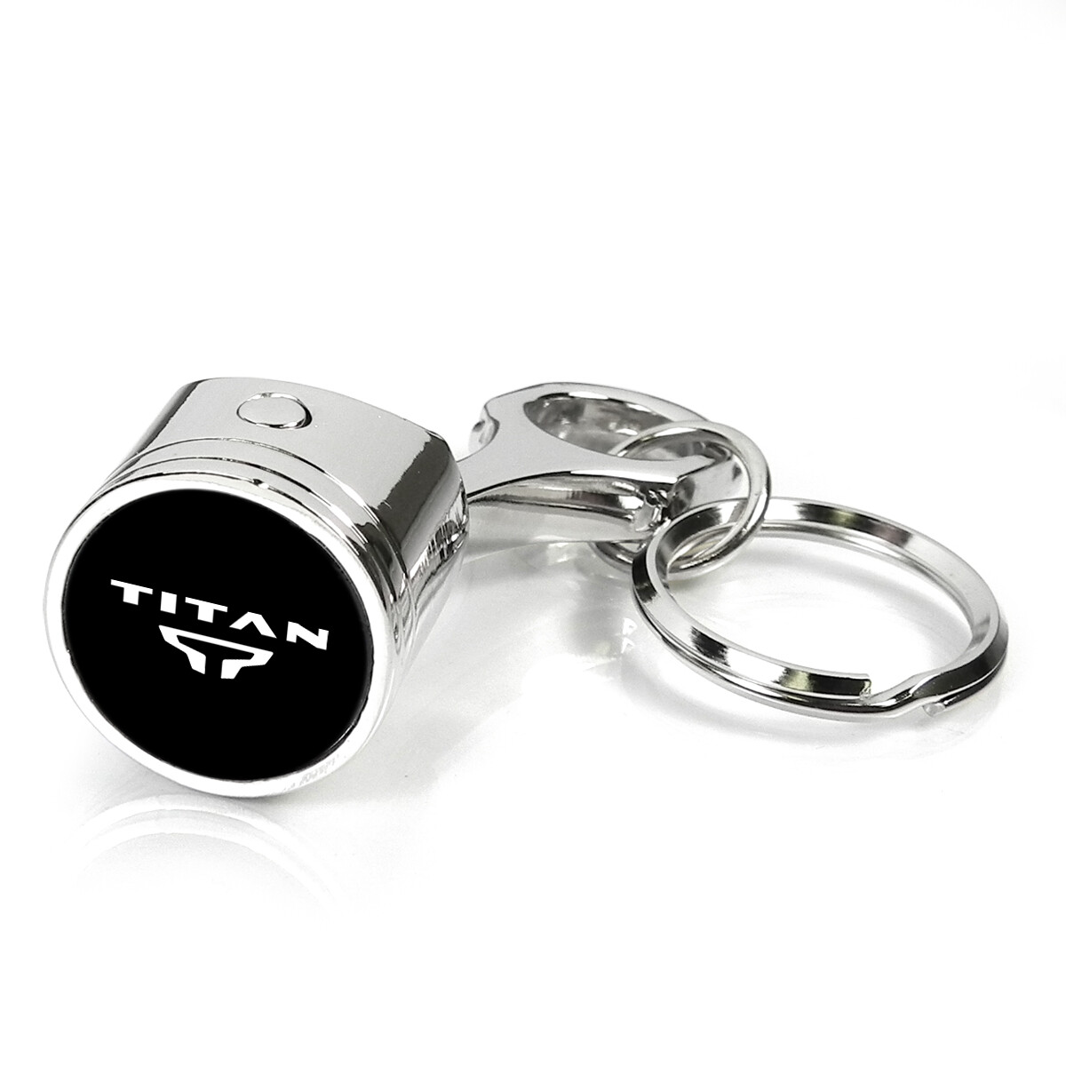 for Nissan Titan Logo Chrome Finish Engine Piston and Rod Metal Key Chain