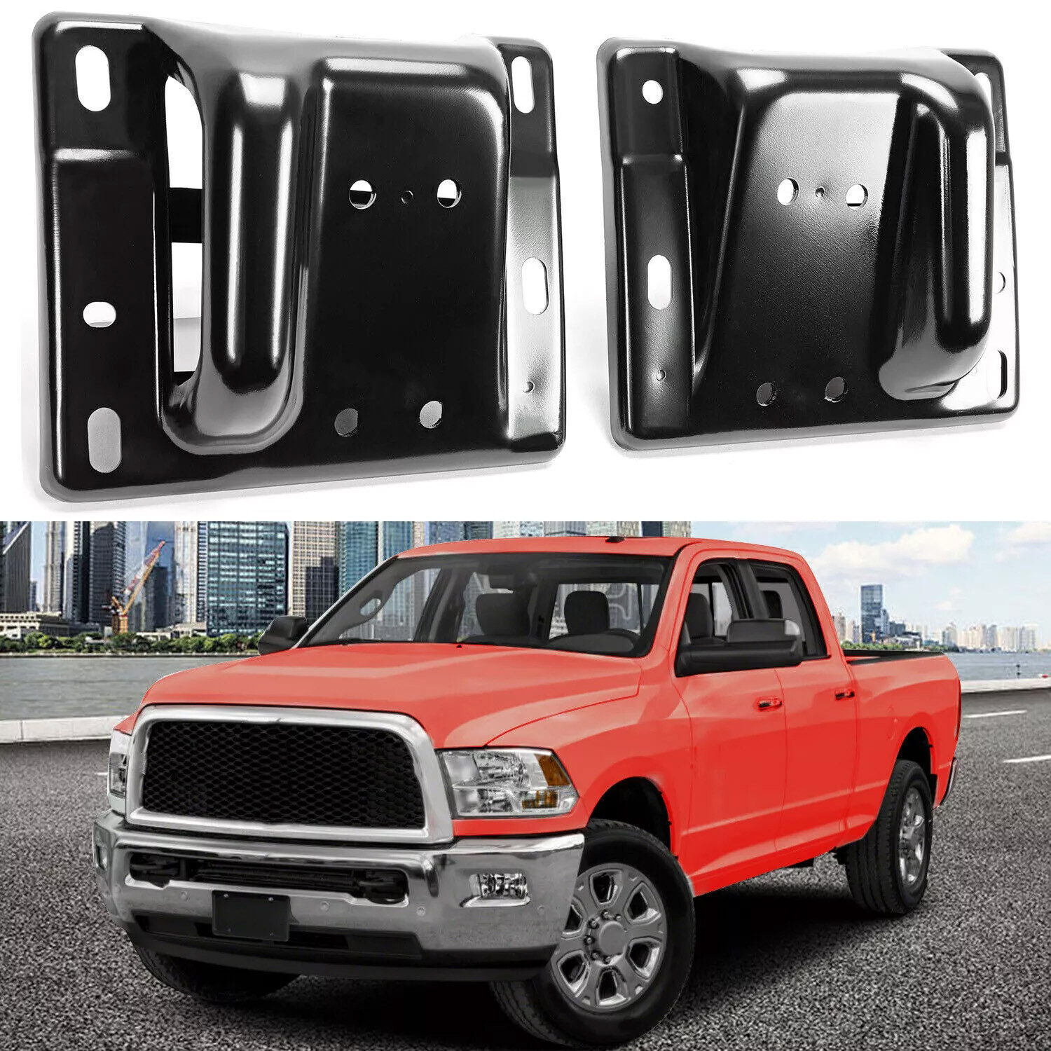 Front Steel Bumper Bracket Mount Kit Painted For Dodge Ram 2500 3500 2010-2018