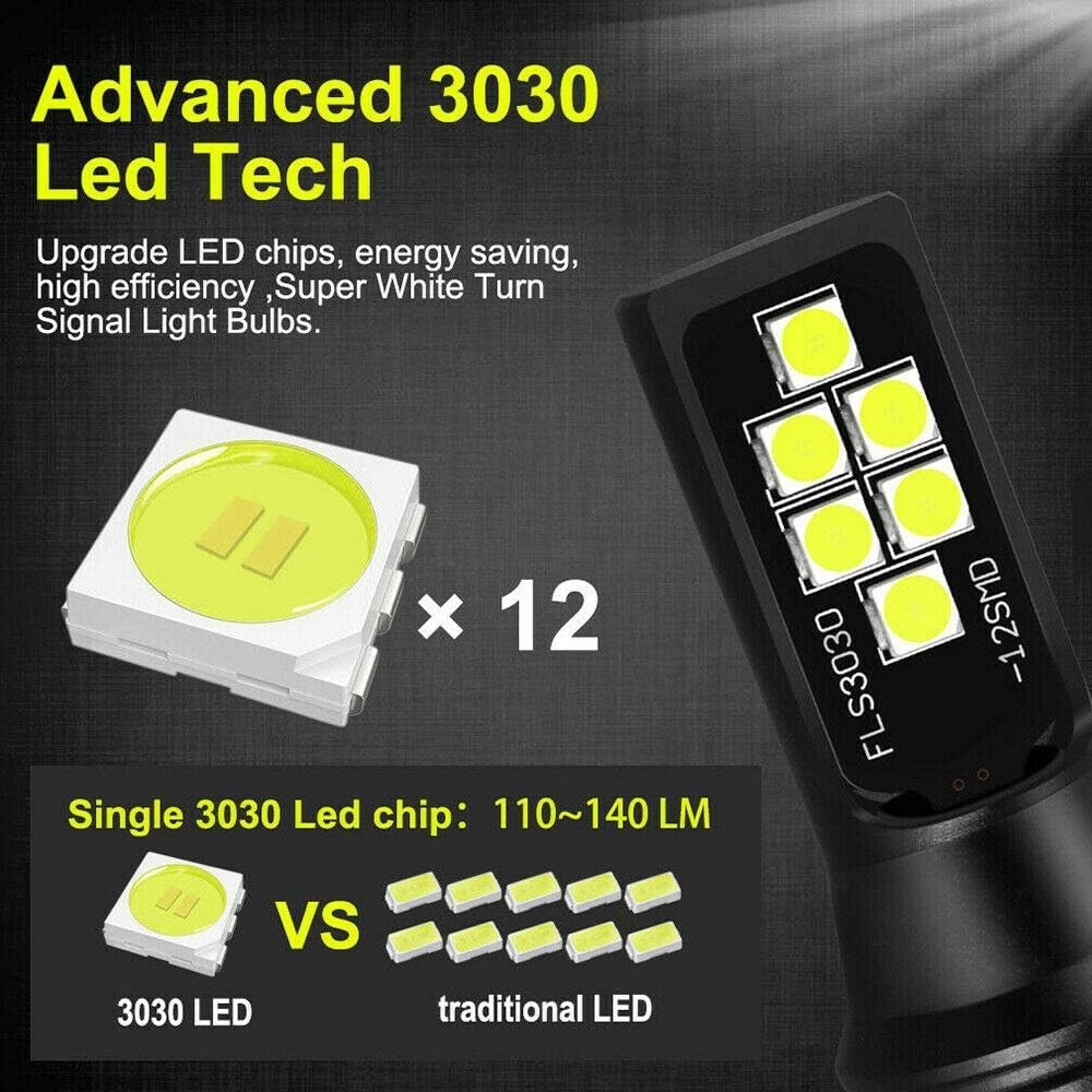 Amber LED Fog Light Bulbs Kit, 50,000 Hours Lifespan – 2 x HB3 H10 9005