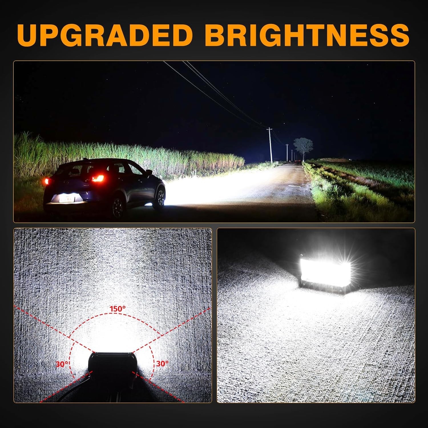 High-Power 4 Inch Side Shooter Pod Lights – 6000K, Waterproof, 50,000 Hours