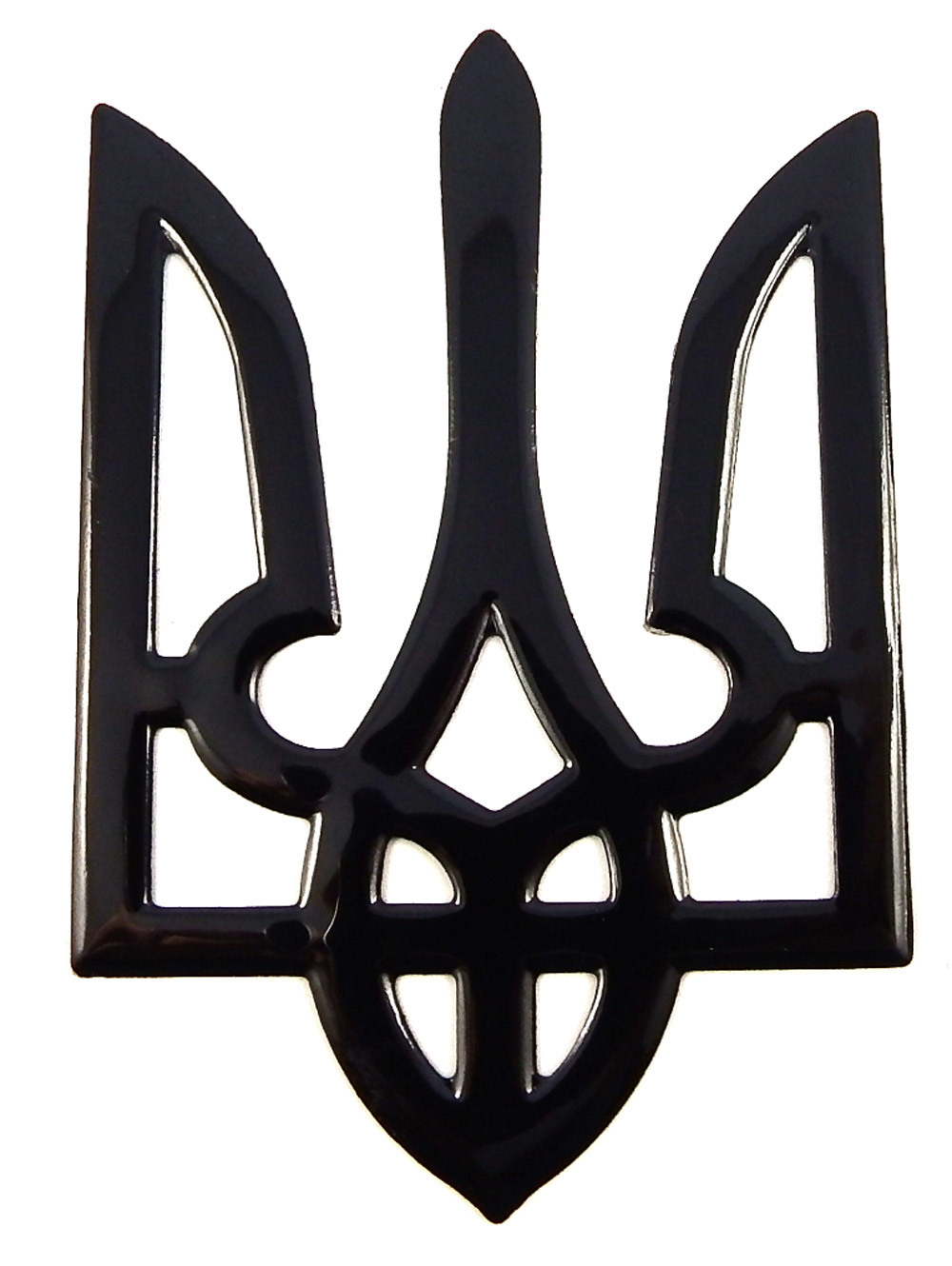 Ukrainian Trident BLACK finish decal emblem Ukraine Tryzub 3D sticker car 2″x3″