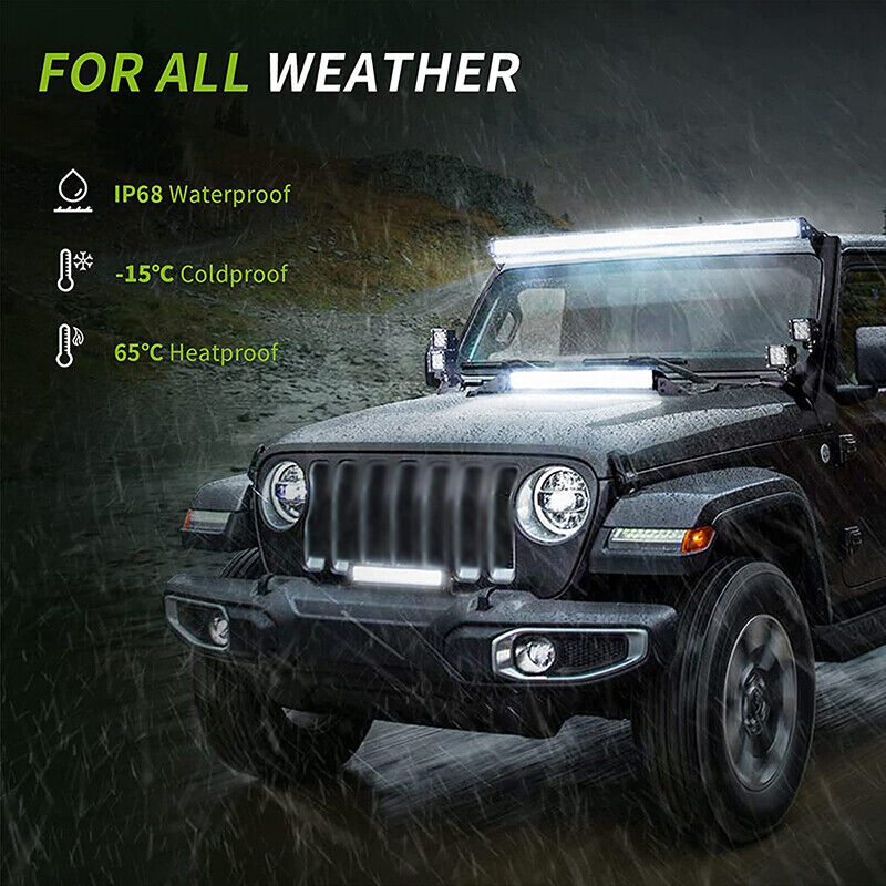 32 Inch LED LIGHT BAR Tri Row Spot Flood Combo Truck Offroad 4WD ATV SUV Light