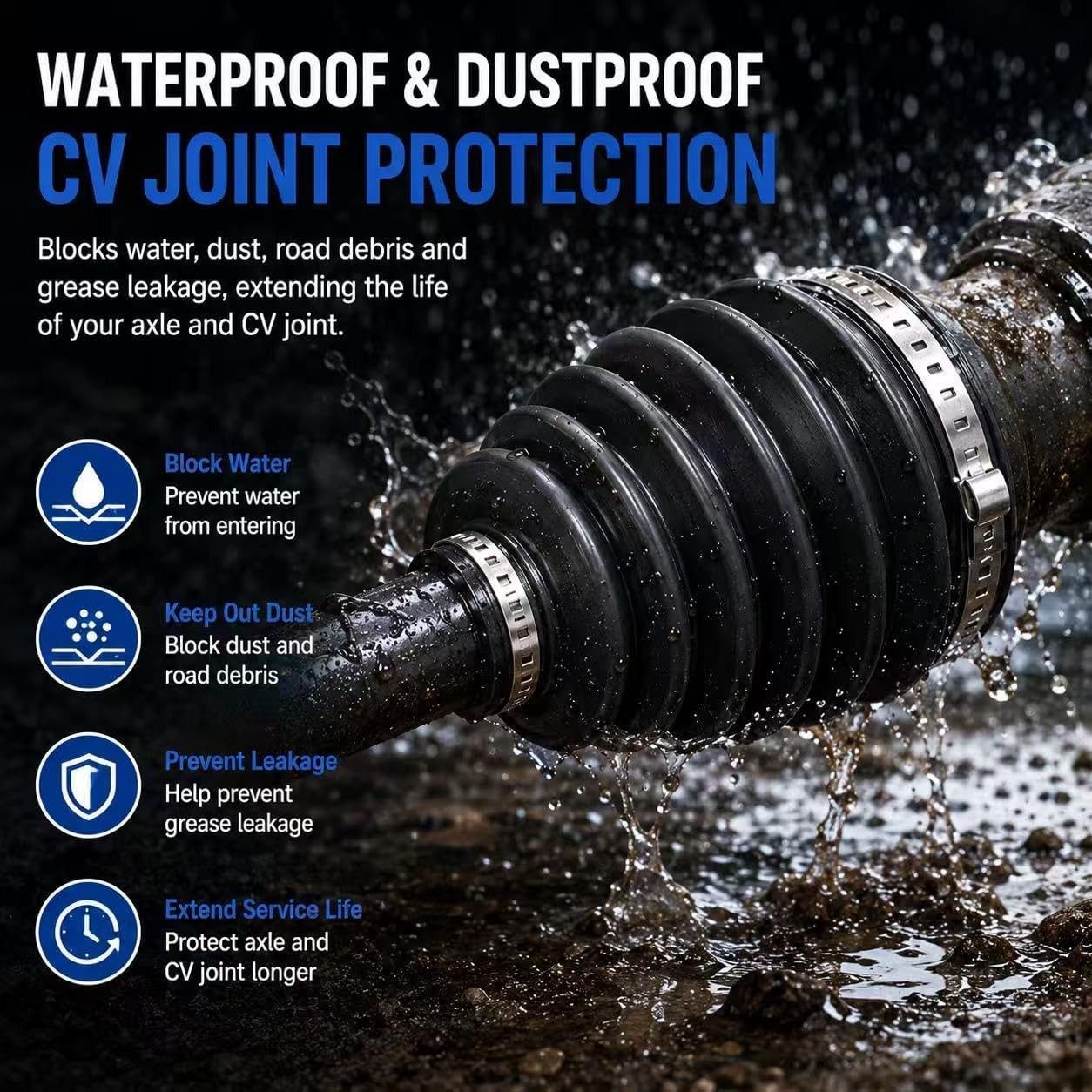 CV Joint Boot Kit for Acura CV Axle Boot Repair Dustproof & Waterproof Protector