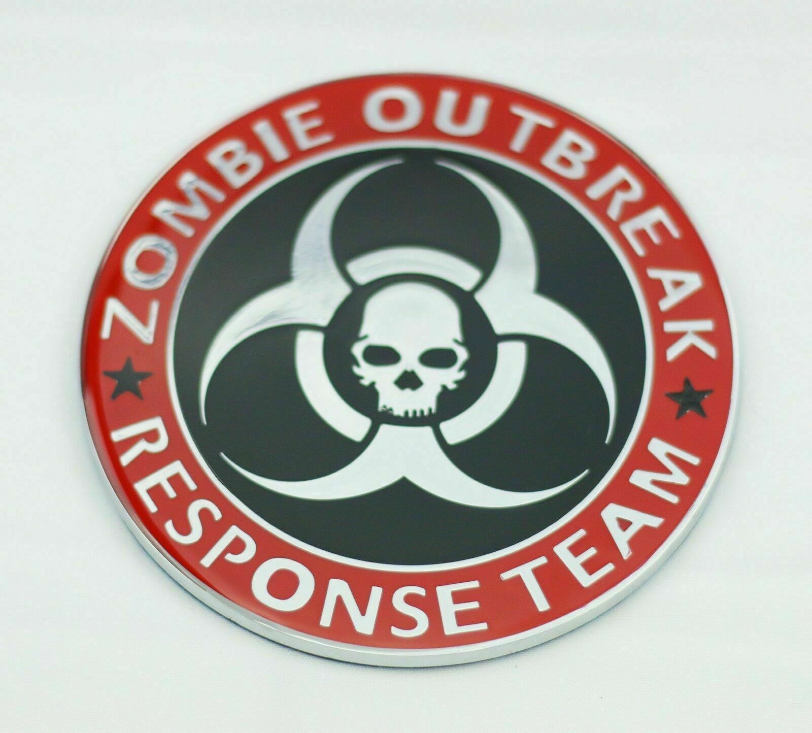 1Pc Pilot Automotive Pilot IP-3143 Zombie Response Team Emblem Red Black