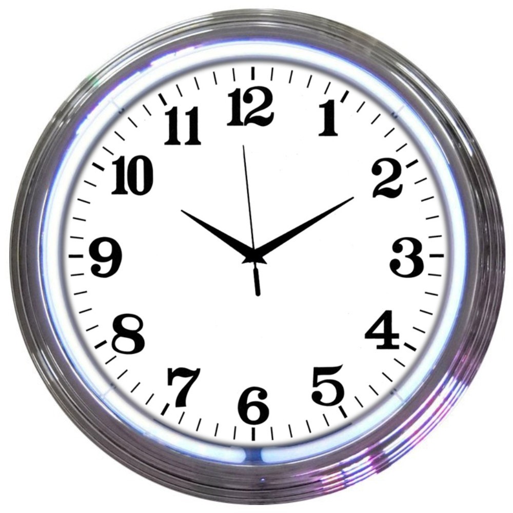 Neon Clock – Chrome White 15″ 8CHRCW * ​Ships FREE to the 48-State USA!
