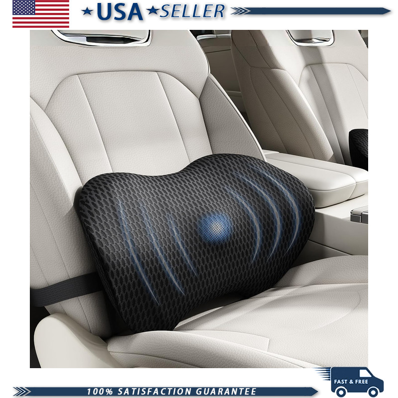 Memory Foam Lumbar Support Pillow Strap Car and Office Chair