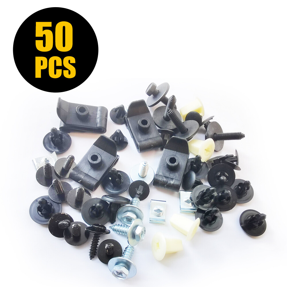 50Pcs Engine Splash Shield Fender Bumper Screw Clips Rivet Fastener For Toyota