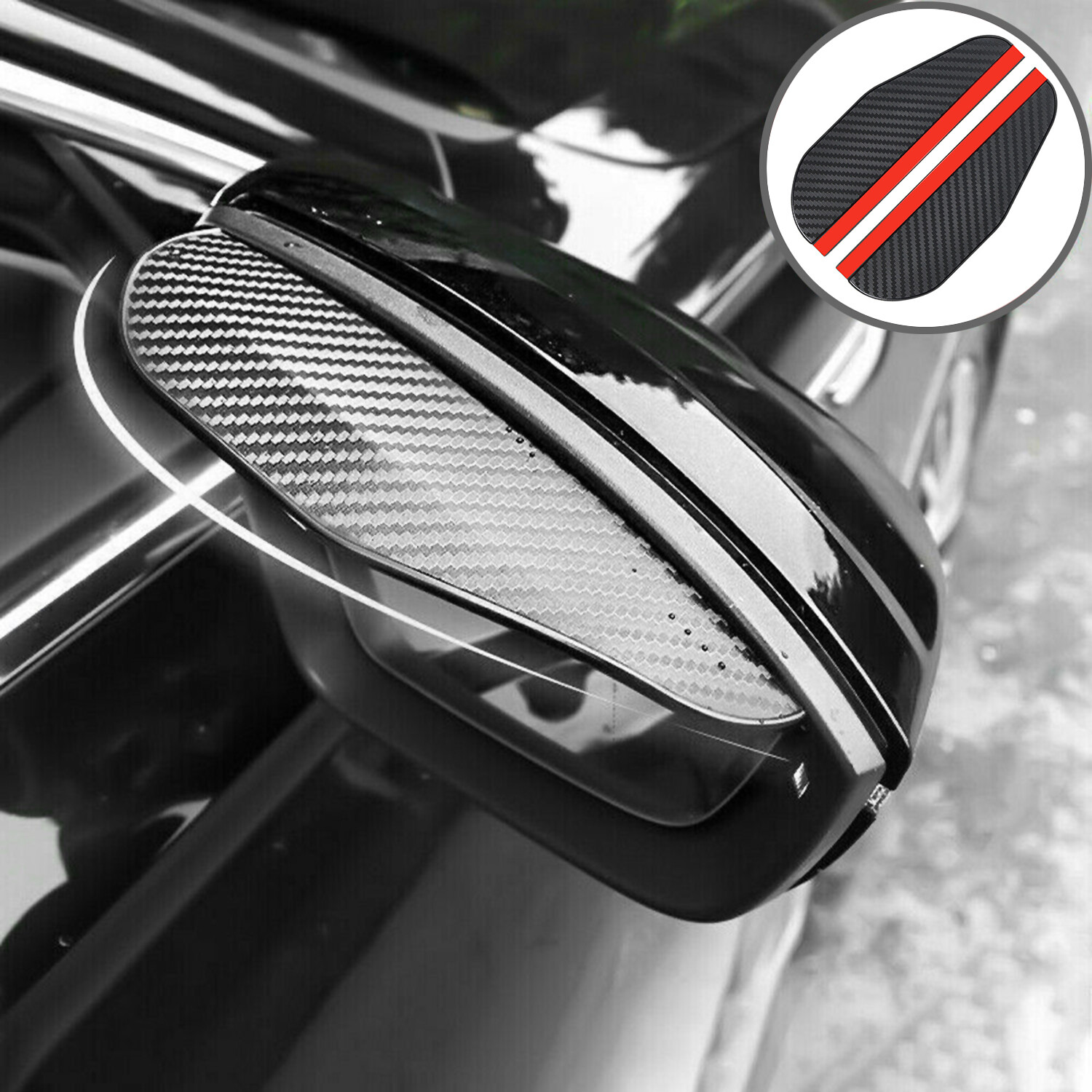2PCS Car Rear View Side Mirror Rain Board Eyebrow Guard Sun Visor Accessories