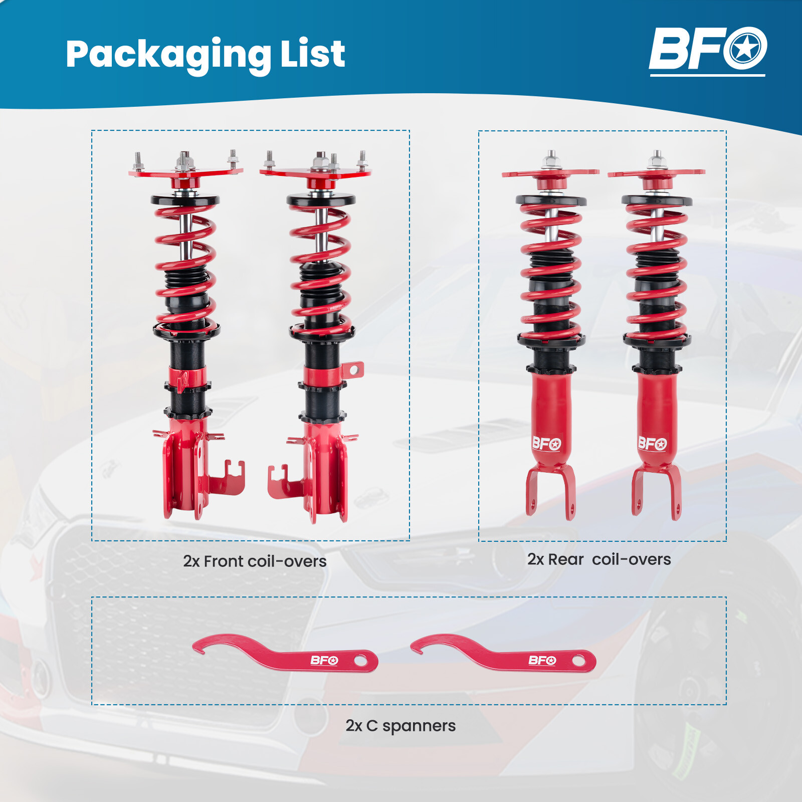 24 Way Damper Adjustable Coilover Kit Fit Honda Civic 2001 2002 2003 2004 2005