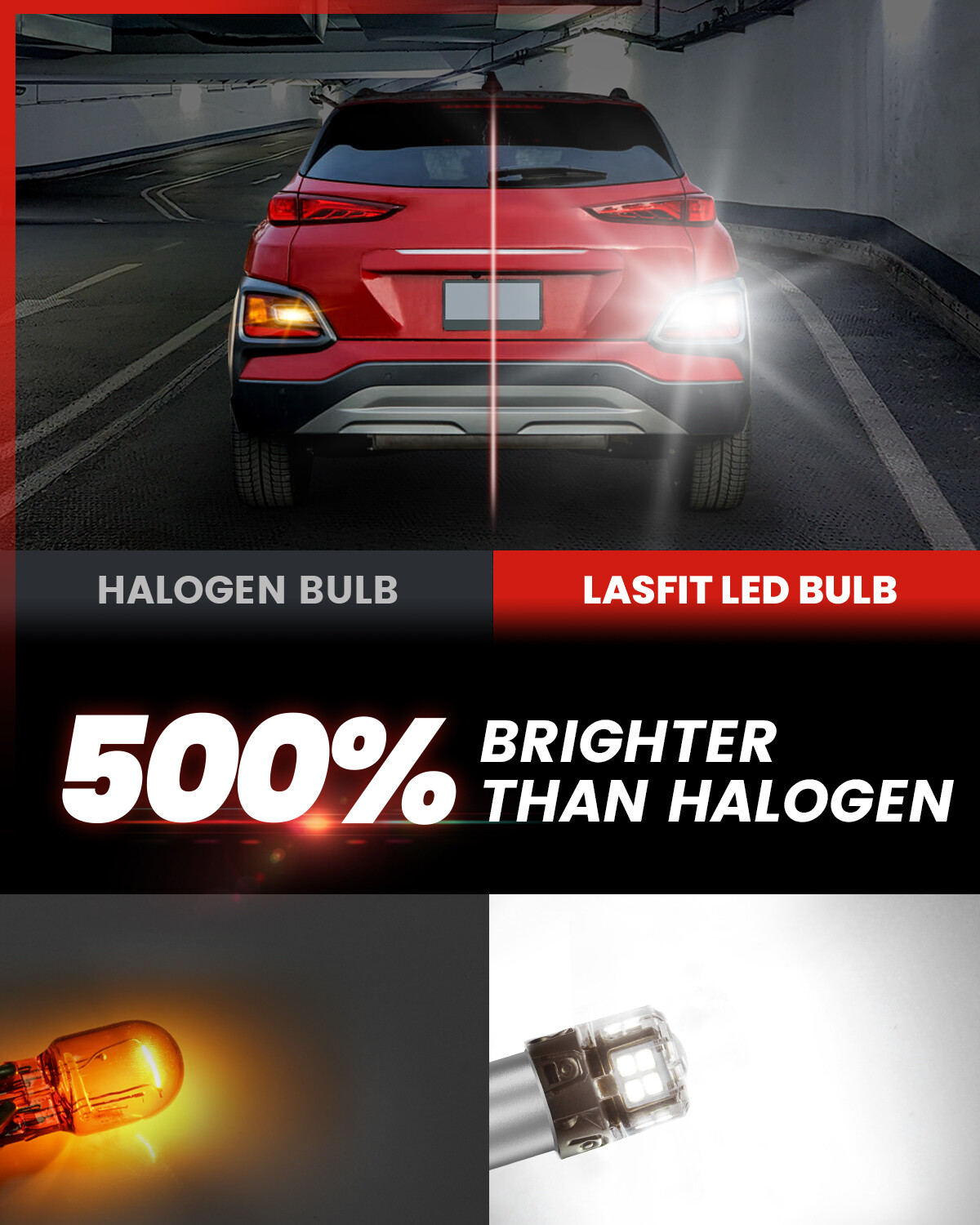 Lasfit 1156 7506 LED Backup Reverse Light Bulbs 6000K Super Bright White Canbus
