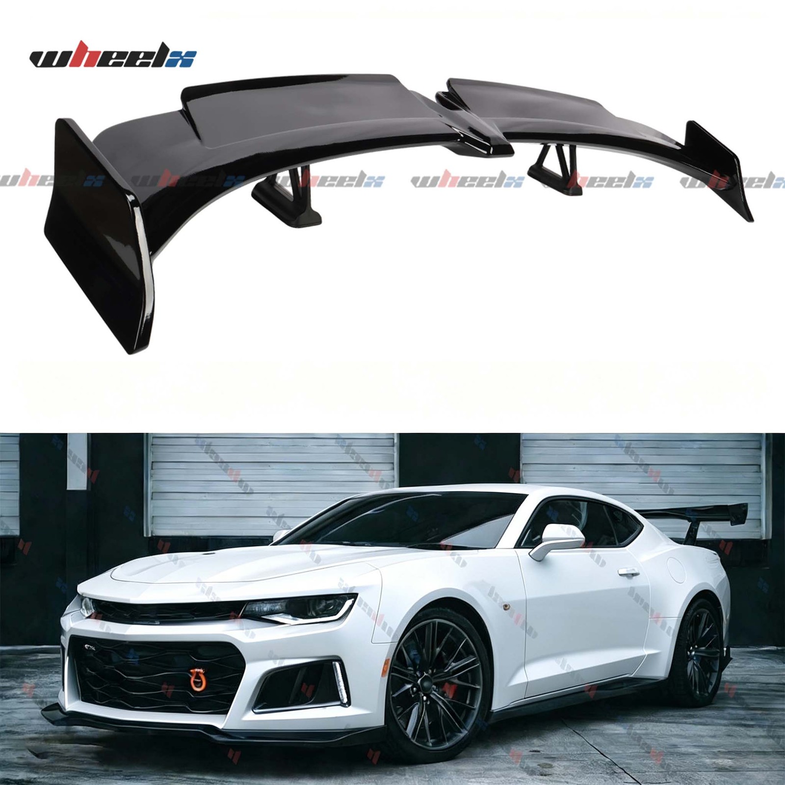 Gloss Black 57″ PRO GT Style Rear Spoiler Wing For Chevy Camaro ZL1 LT LS RS SS