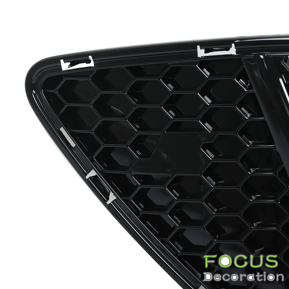 For 2013 14 Ford Focus Front Upper Bumper Grille Glossy Black Grill ABS Plastic