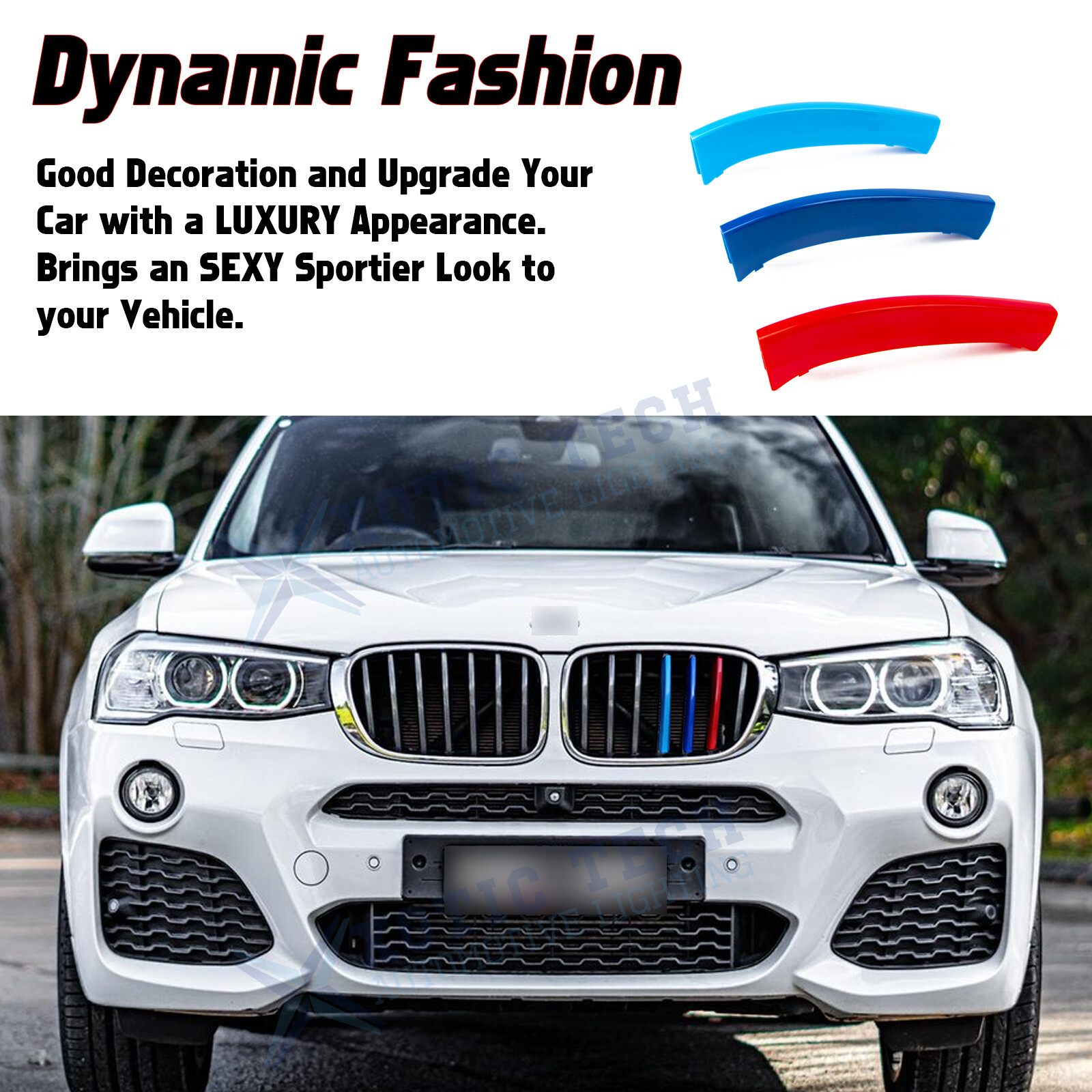 M-Color Front Grille Insert Decoration Trim For BMW X3 2011-2017 X4 2014-2018