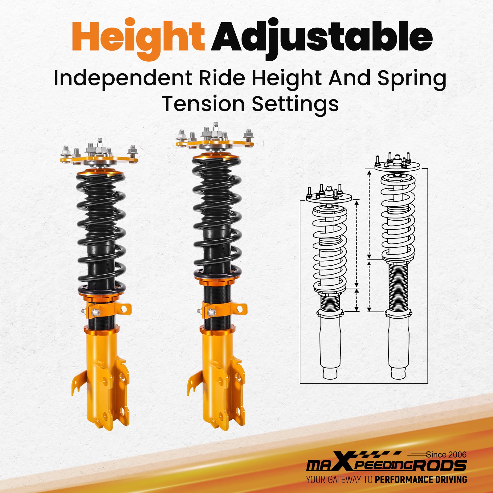 Maxpeedingrods 24 Ways Damper Coilover For HONDA CRV CR-V 2007-2011 Shock Struts