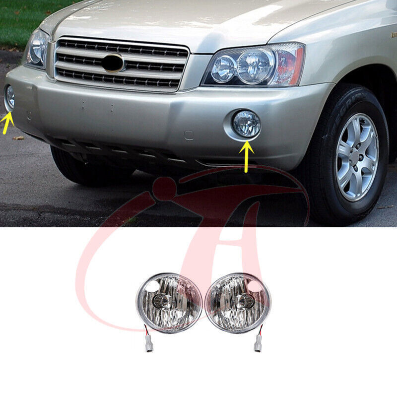 ❆ 1 Pair Front Bumper Foglight Assembly For Toyota Highlander Kluger 2001-2003