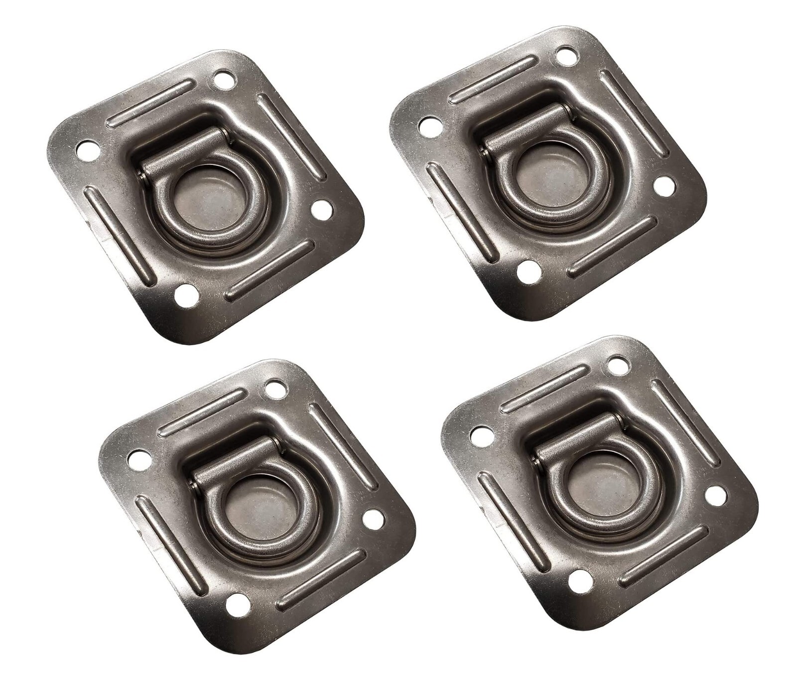 4 Pack Zinc Plated Recessed Floor D Ring Enclosed Trailer Flatbed Truck Tie Down