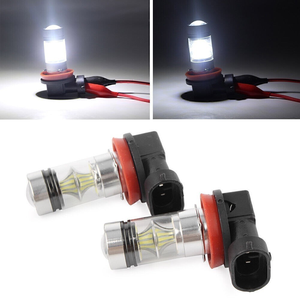 2pcs White LED Bulb Fog/Driving 3030 SMD Head Light Projection H8 High Power COB