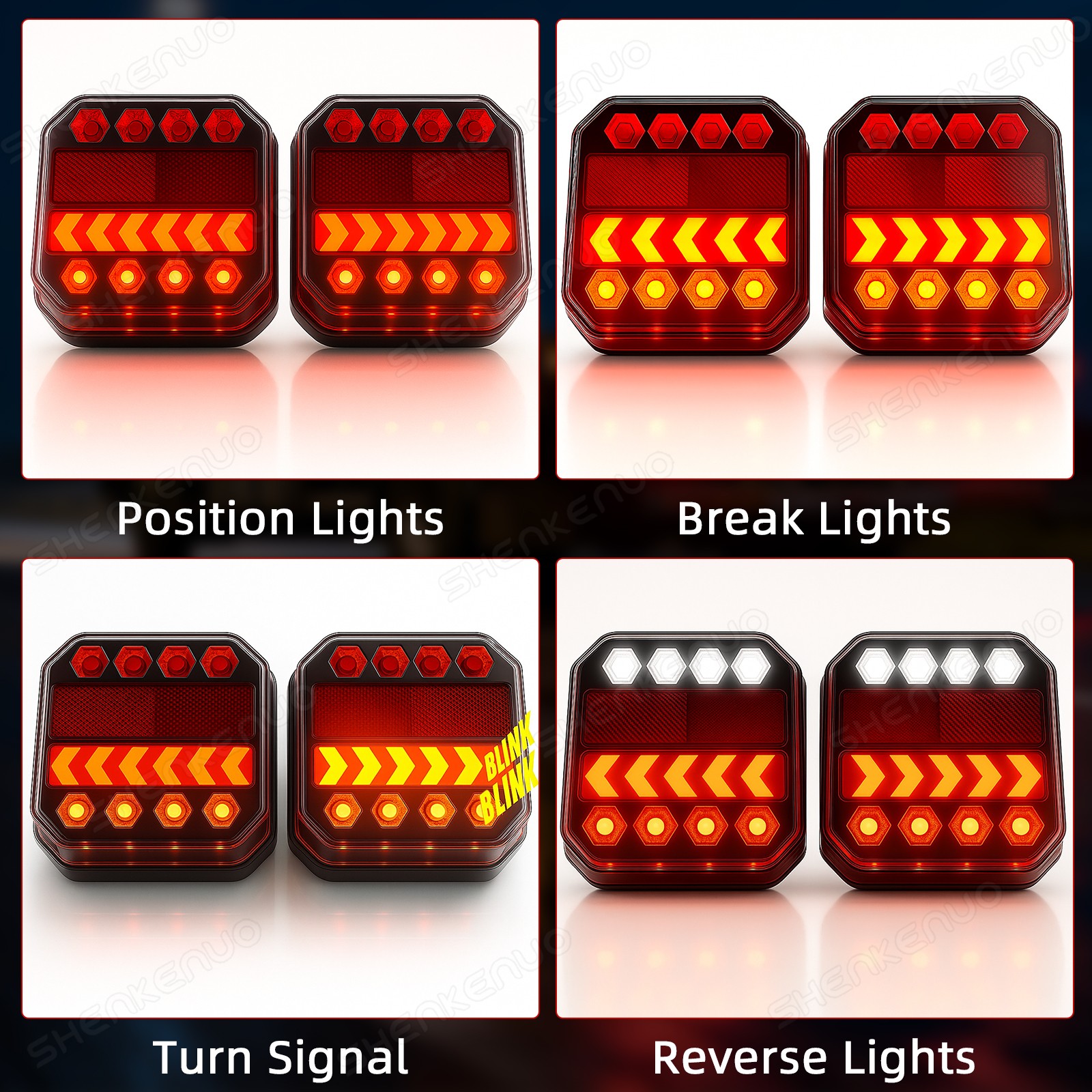 IP65 Waterproof Wireless LED Trailer Light Magnetic USB-C 10 Hours Working
