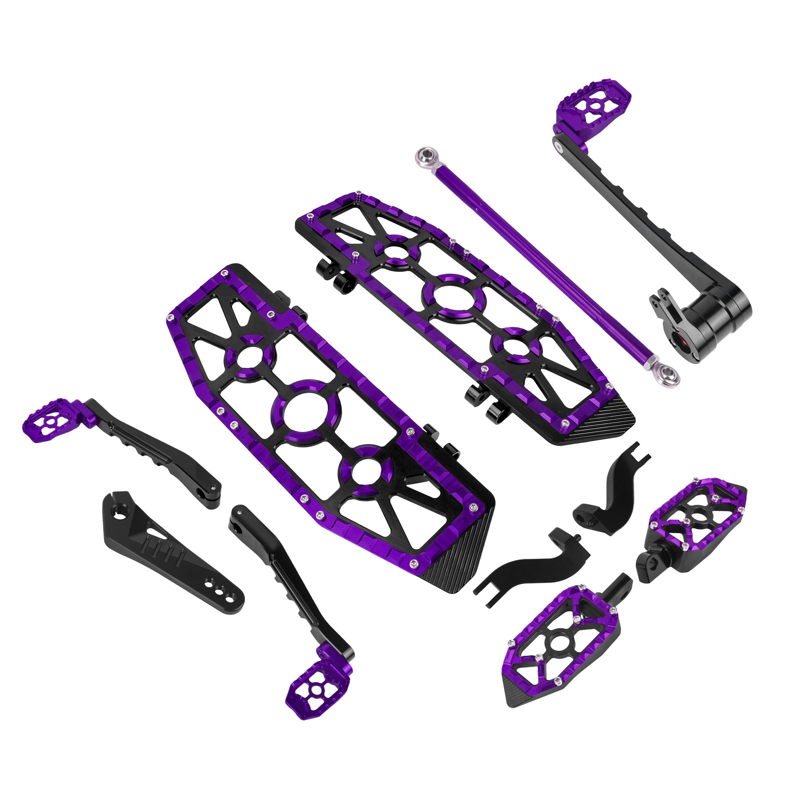 Purple Footboards Floorboards For Harley Touring Road King FLHR Road Glide 14-25