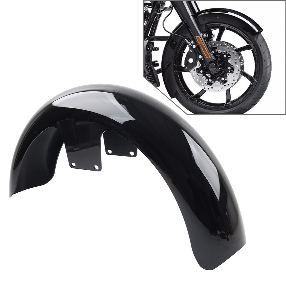 19″ Wheel Wrap Black Front Mudguard ABS For Harley Touring Road Street Glide