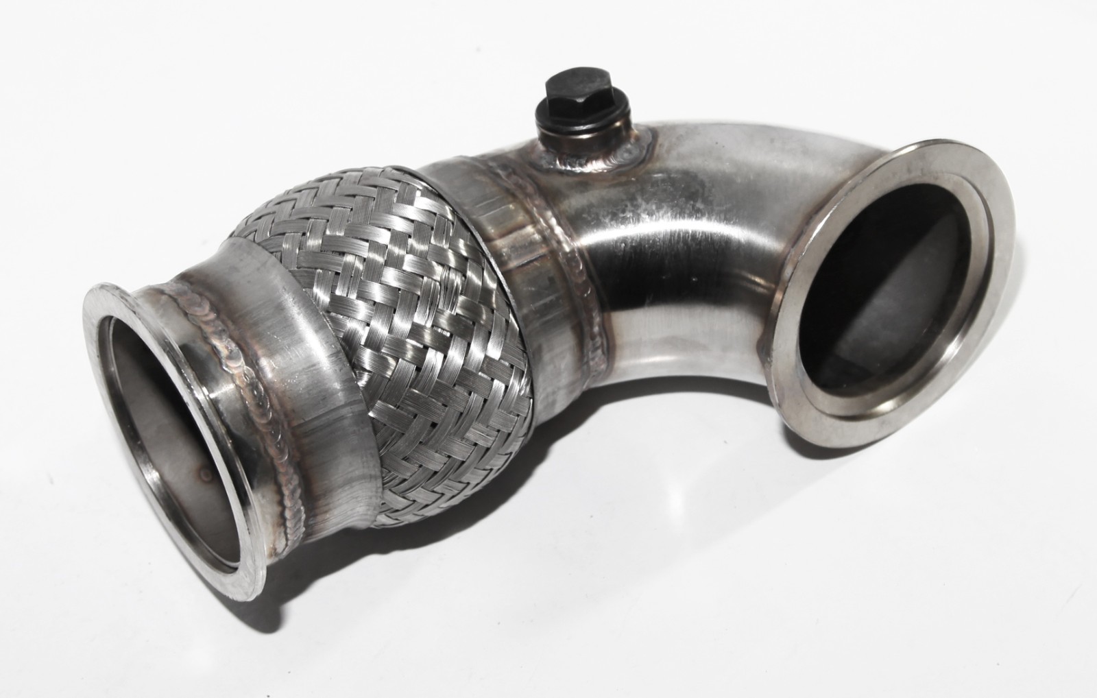 US Stock Staleness Steel 3″ V-Band Turbo Elbow Pipe 90 Degree W/Flexpipe