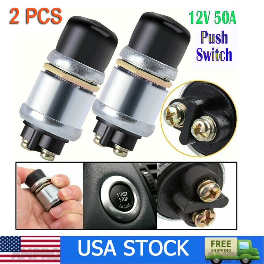 Waterproof 50A 12V Car Boat Track Switch Push Button Horn Engine Start Starter