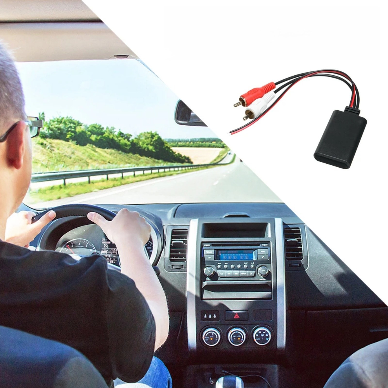 Bluetooth 5.0 AUX Receiver Module for Car Audio 2RCA Interface Cable Adapter