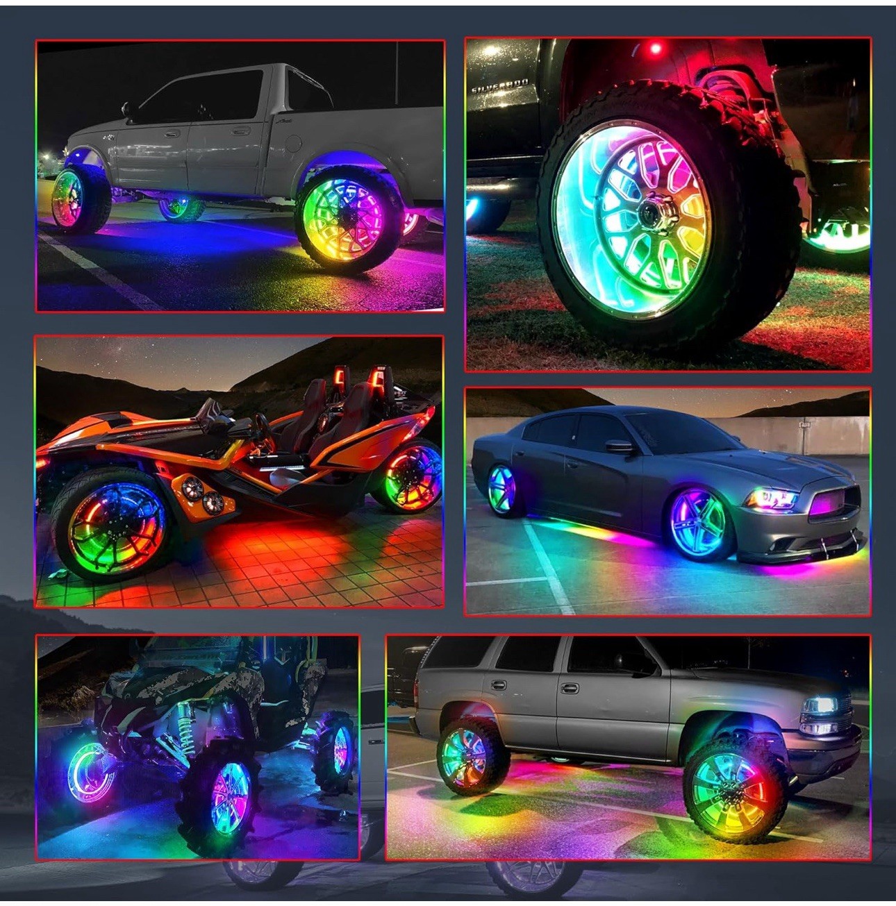 MICTUNING 15inch V1 RGB+IC Double-Row Dream Color Chasing Neon Wheel Rim Light