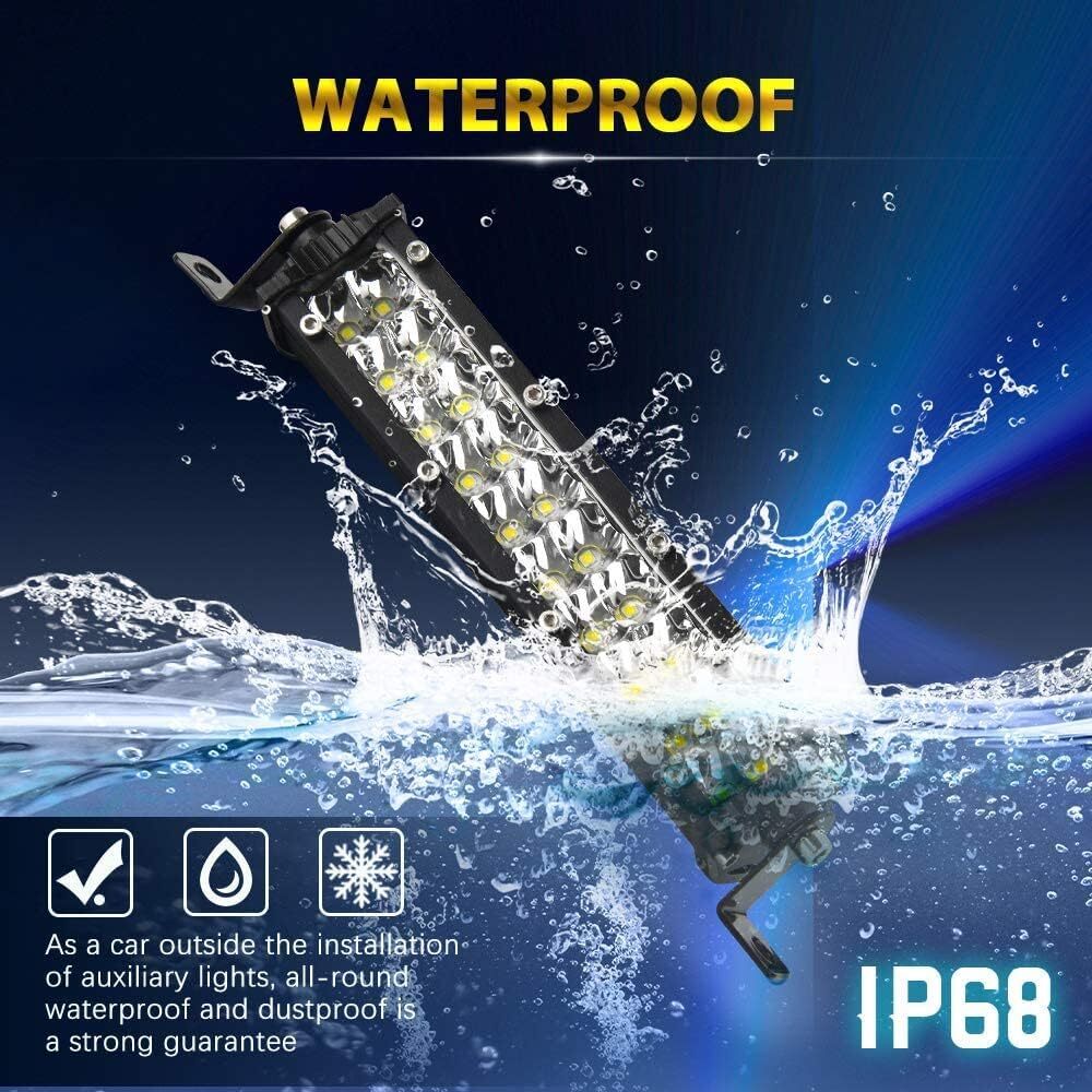 2PC 7inch 1200W LED Work Pods Light Bar Spot Flood Truck Offroad Fog Driving 4WD