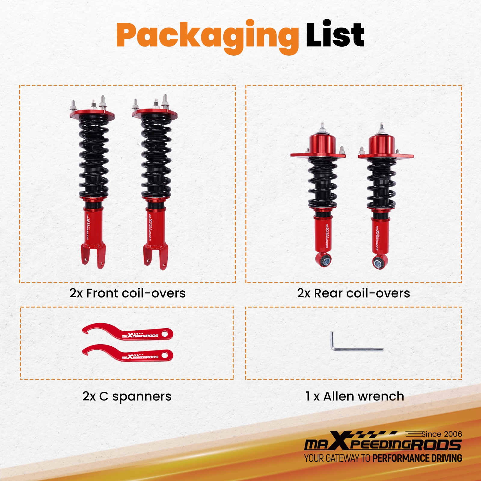 MaXpeedingrods 24 Way Coilover Suspension Kit Fit Mazda Miata MX-5 NC 2006-2015