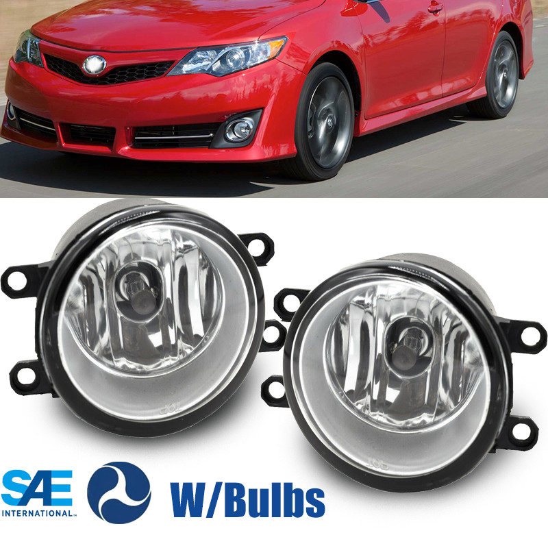Pair Fit 2007+ Toyota Camry RAV4 Yaris Clear Driving Fog Lights Lamps w/Blubs