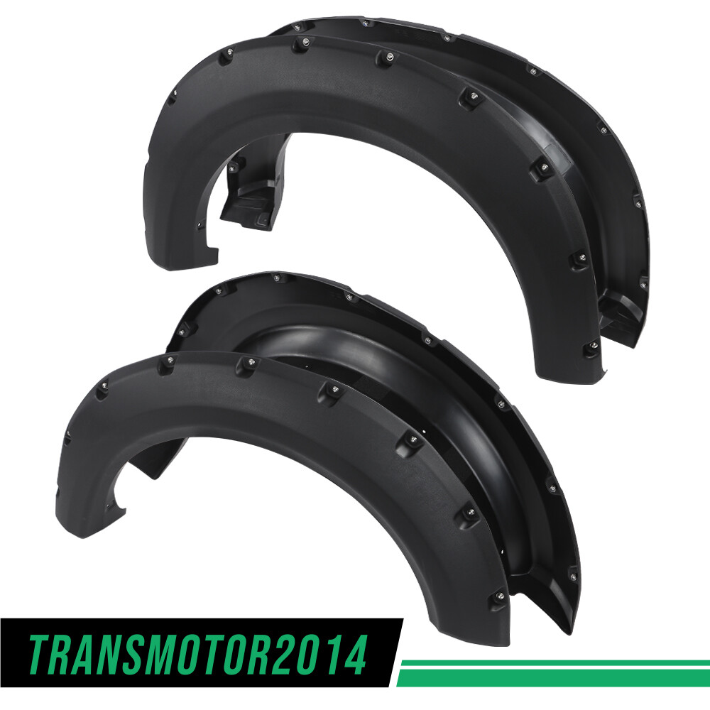 Fit For 09-14 Ford F150 Black Pocket Rivet Style Fender Flares Wheel Cover 4PC