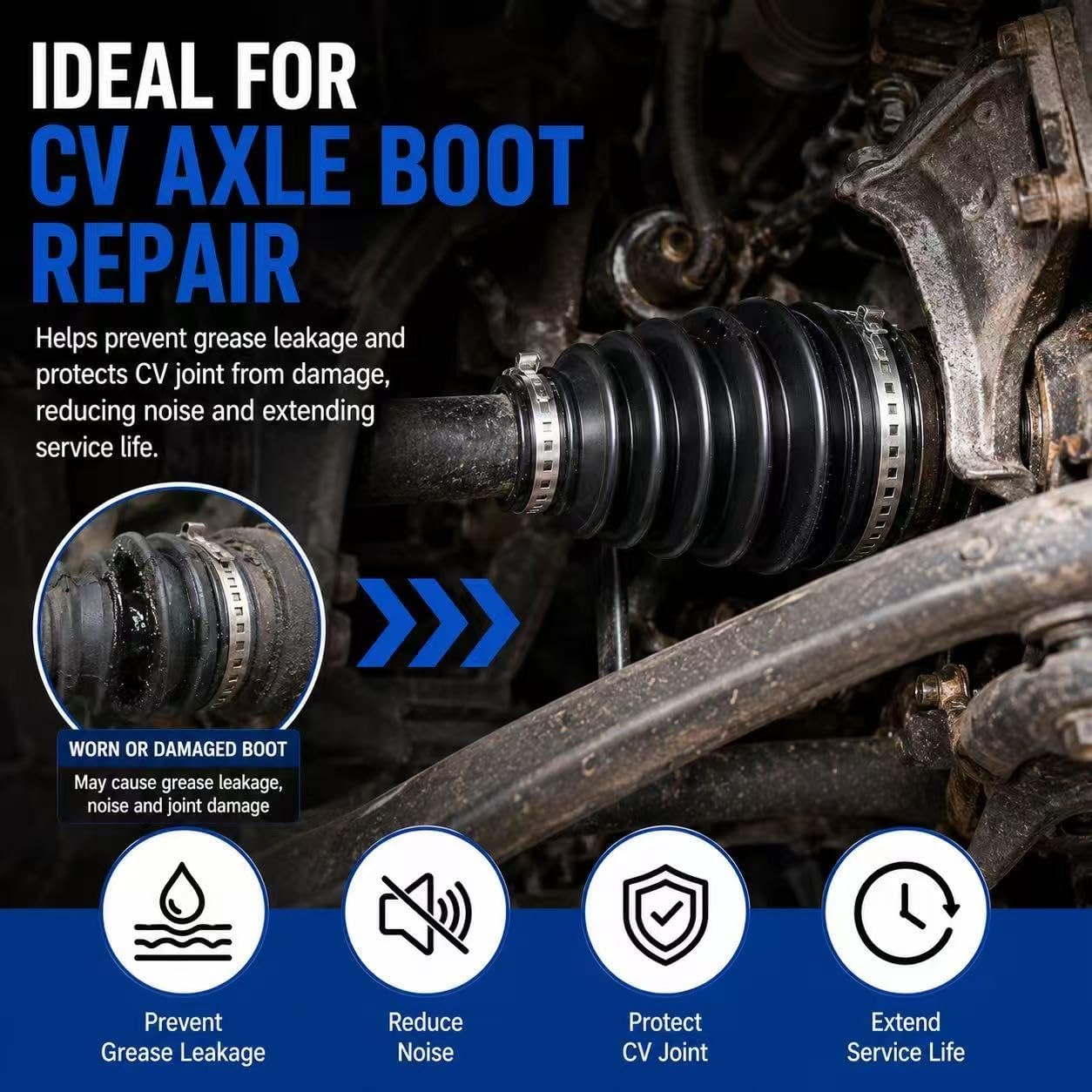 CV Joint Boot Kit for Mazda CV Axle Boot Repair Dustproof & Waterproof Protector