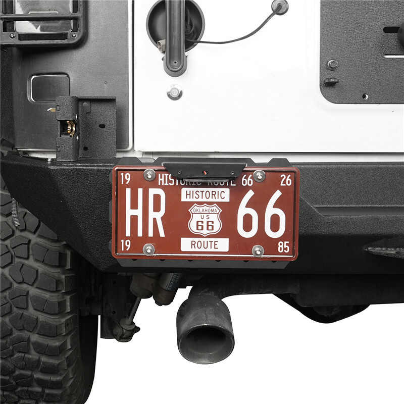 Front & Rear D-ring Mount License Plate Relocation Holder Bracket w/ LED Light