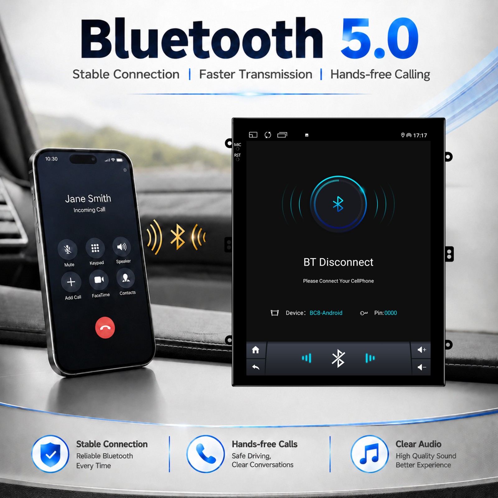 For Ford Flex 2013 – 2019 9.7″ Android 14 Radio Stereo FM Apple Carplay GPS Navi