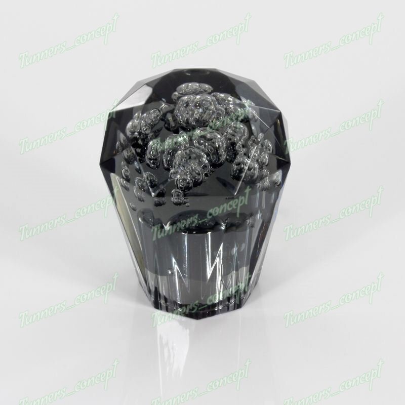 Black VIP Style 60mm Manual MT Diamond Crystal Bubble Shifter Knob Universal