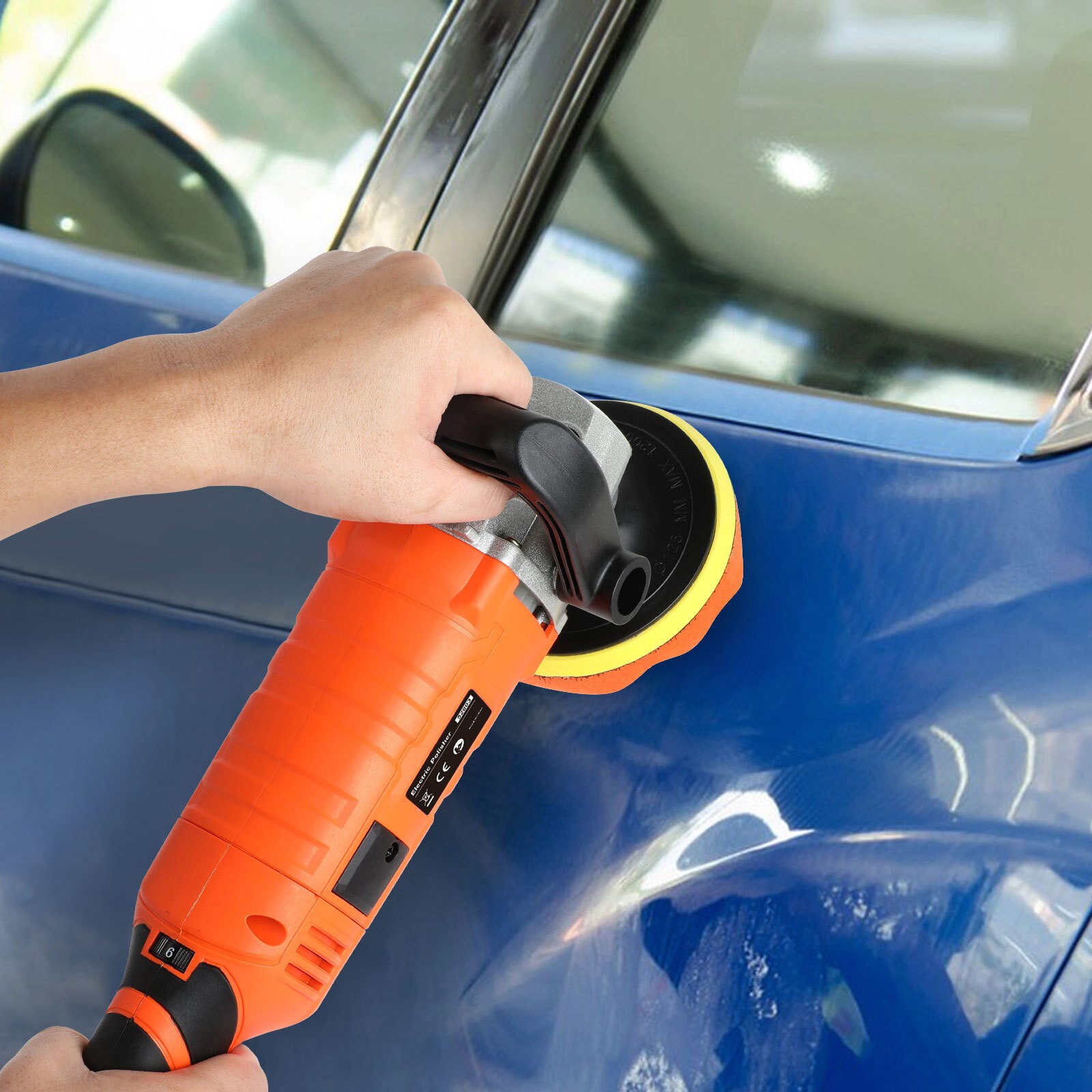 7-Speed Electric Car Polisher Buffer Sander Waxer Kit Variable 7″ 2000W/ Pads