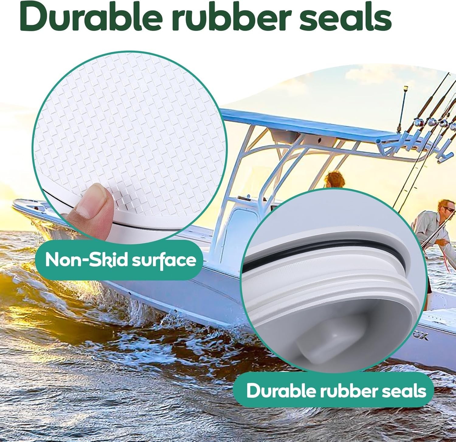 2pcs Boat Round Hatch Cover White 4″ 6″ 8″ Round Inspection Deck Hatch