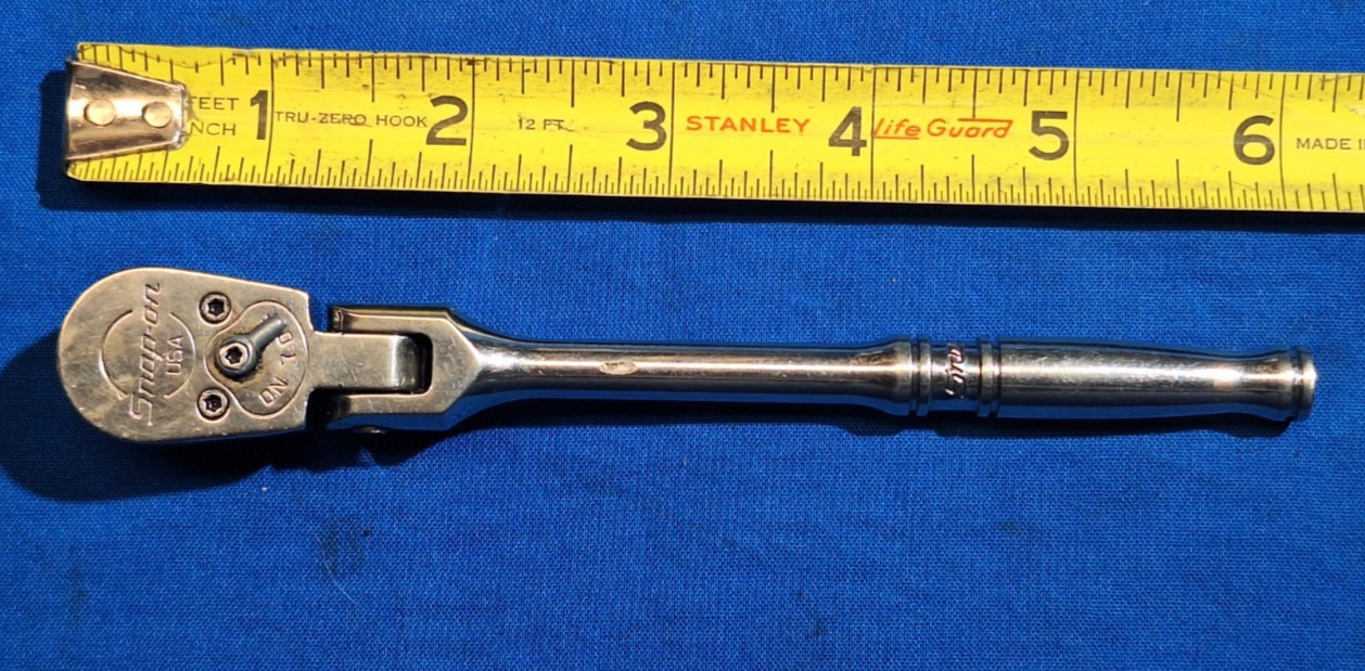Snap-On TM831 1/4″ drive 6″ long flex head ratchet