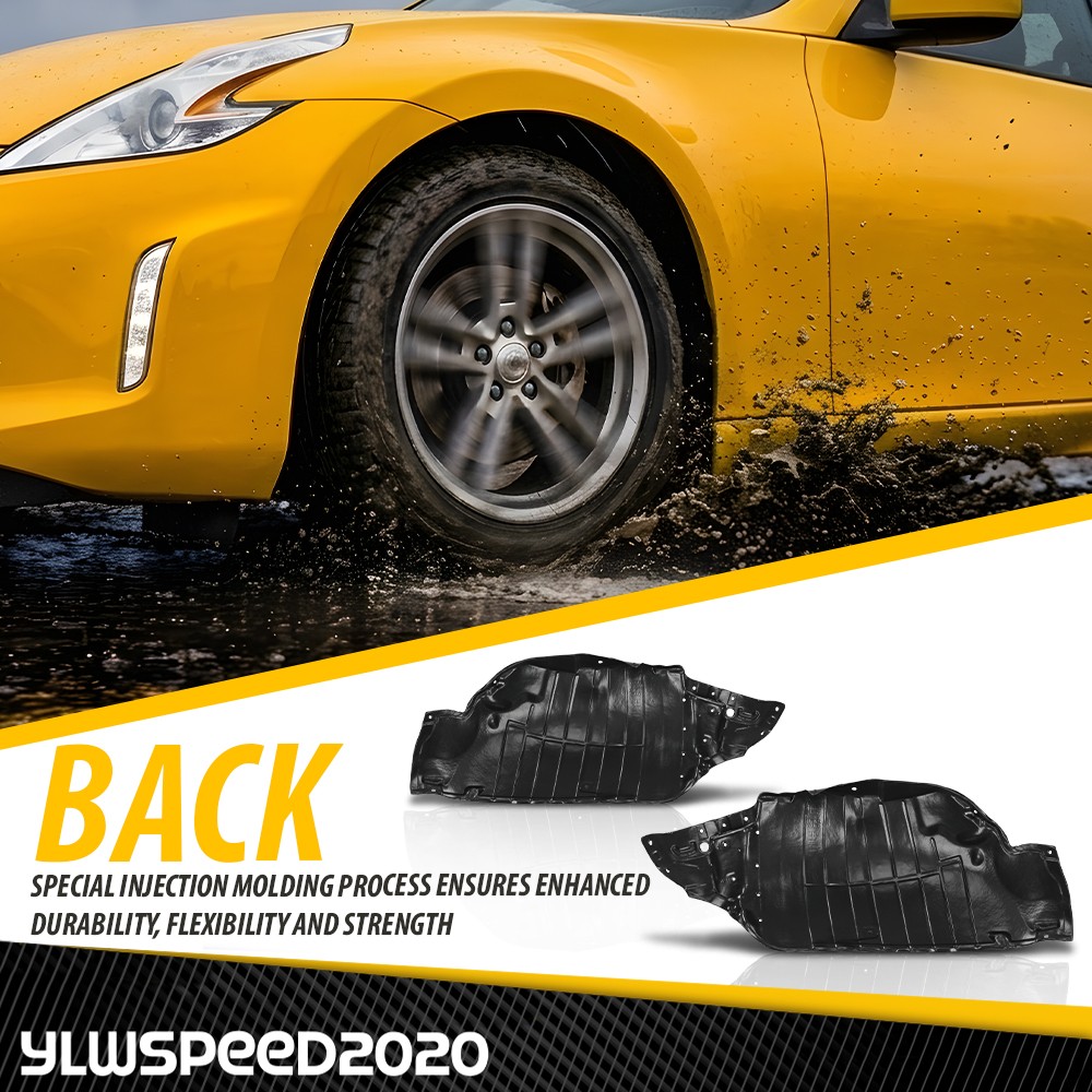 Front Driver & Passenger Side Fender Liners Set Fit For 2009-2020 Nissan 370Z