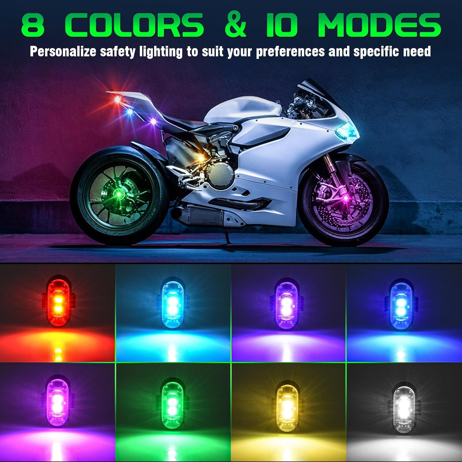 RGB Led Car Ambient Lights Rechargeable Wireless Car Light With Remote Control