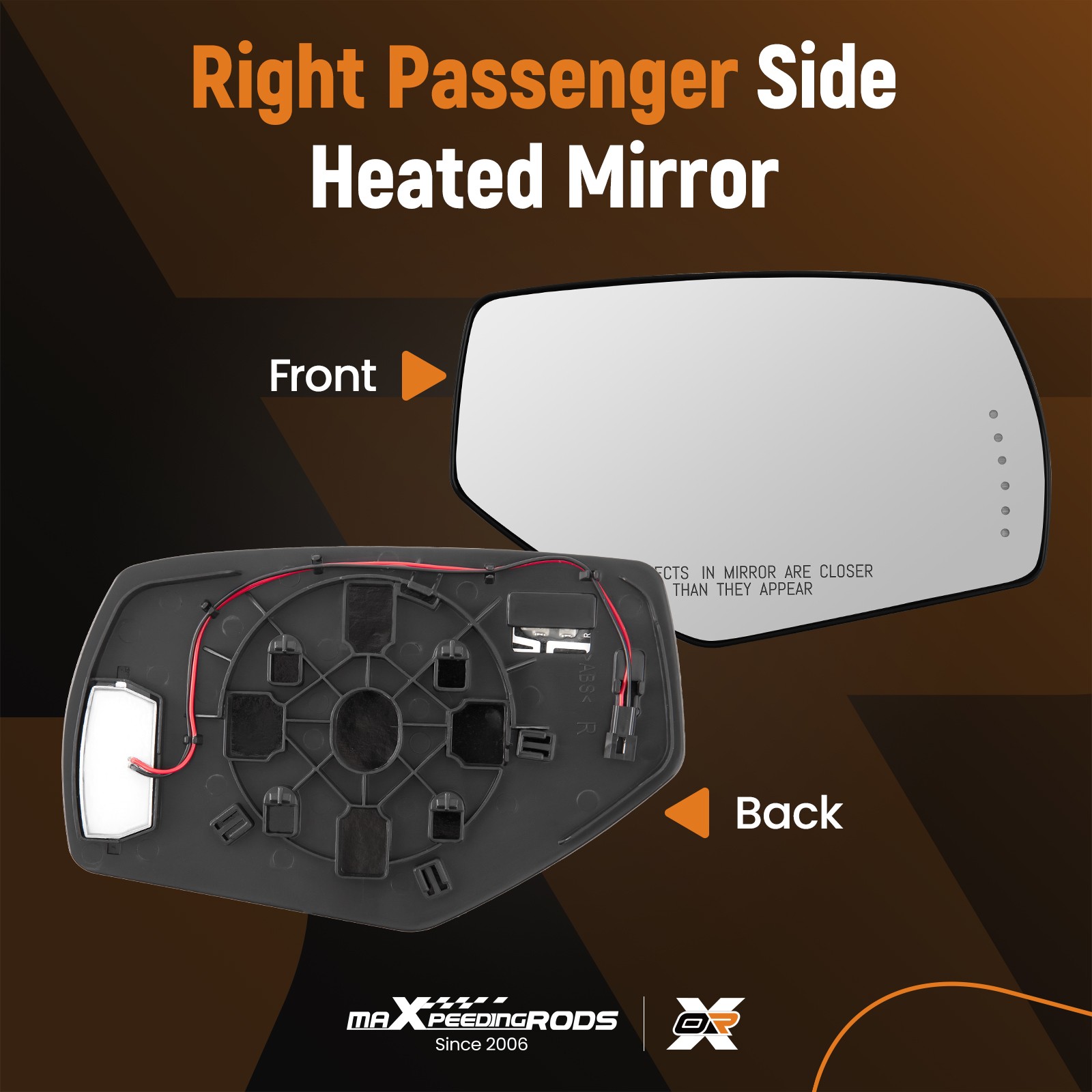 Passenger Side Mirror Glass Heated with Signal For Silverado Sierra 2014 -2018
