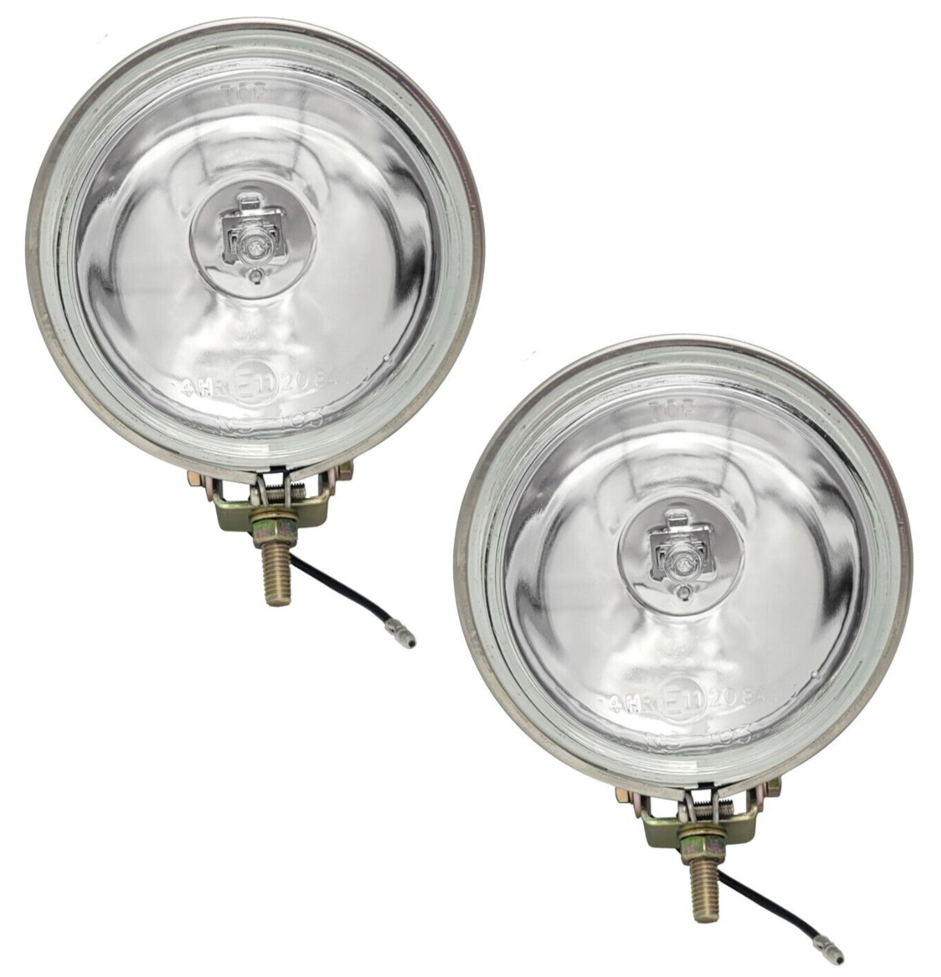 UNIVERSAL 4″ ROUND CLEAR GLASS LENS OFF ROAD FOG DRIVING BUMPER LIGHTS LAMPS KIT